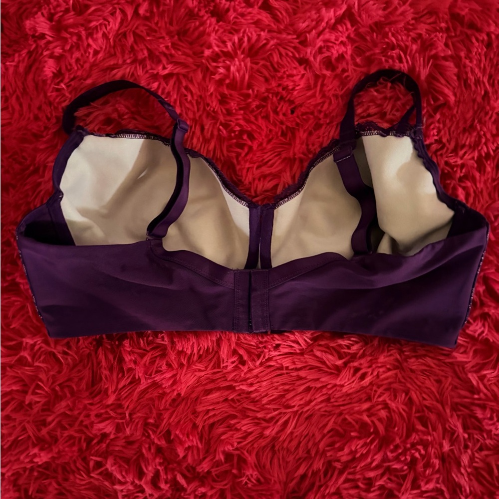 Soma Purple Enticing Lift Balconet Underwire Back Closure Floral Bra - Picture 5 of 9